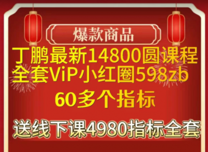 丁鹏资料指标等,丁鹏最新14800圆课程+全套VIP小红圈498zb