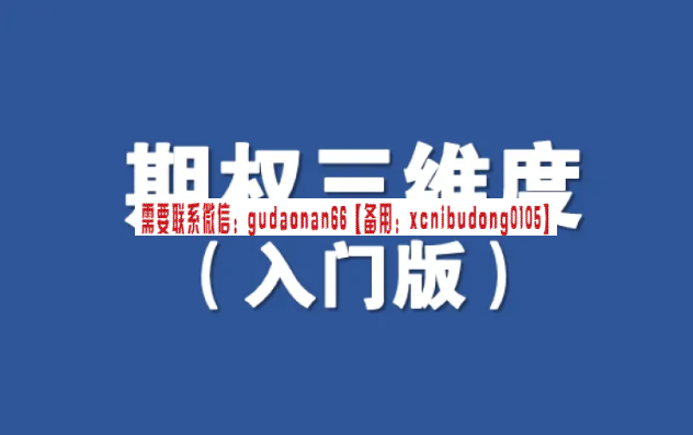 老马点金 2023《12大选股战法系列》股票视频课程(图3) 期权三维度(入门版)