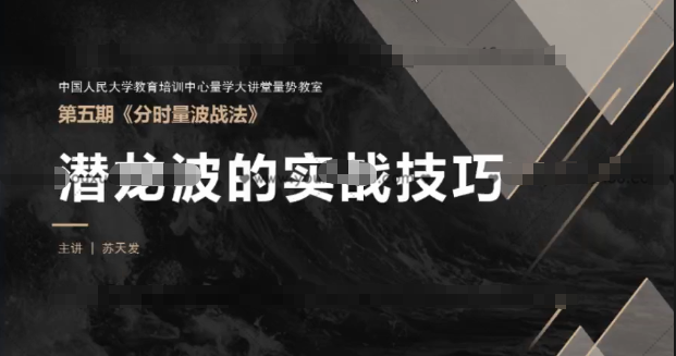 量学大讲堂量势教室苏天发《分时量波战法》