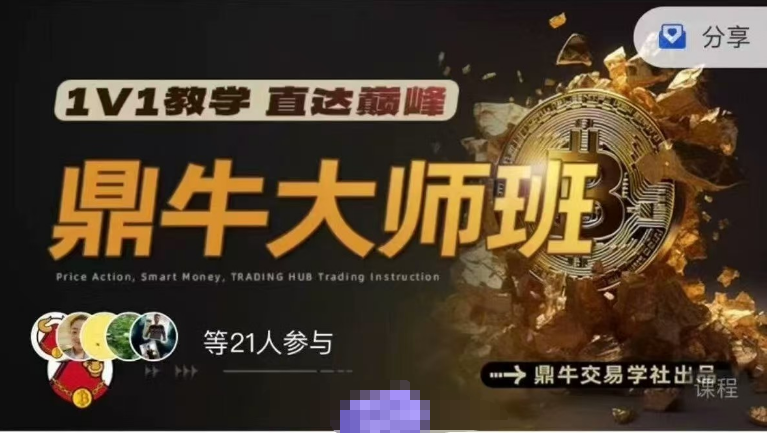 鼎牛交易学社 波段延伸改变断裂合力订单块双失衡流动性二次突破单K入场 外汇数字货币实战培训视频课程